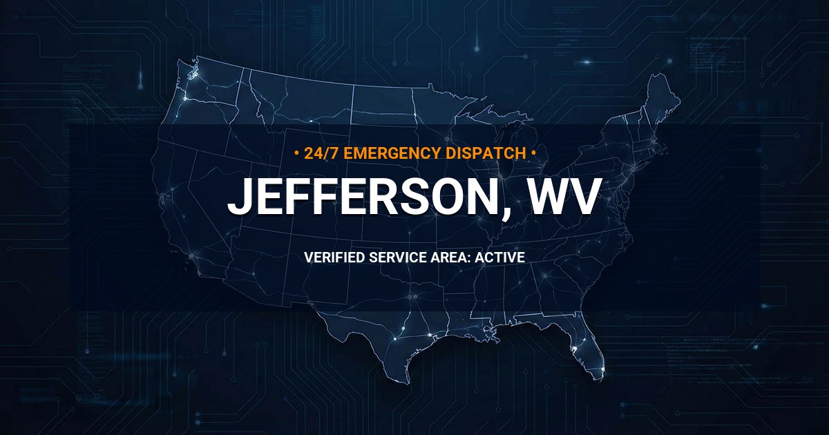 Emergency Plumbing Dispatch Map for Plumbing Services: Jefferson, WV