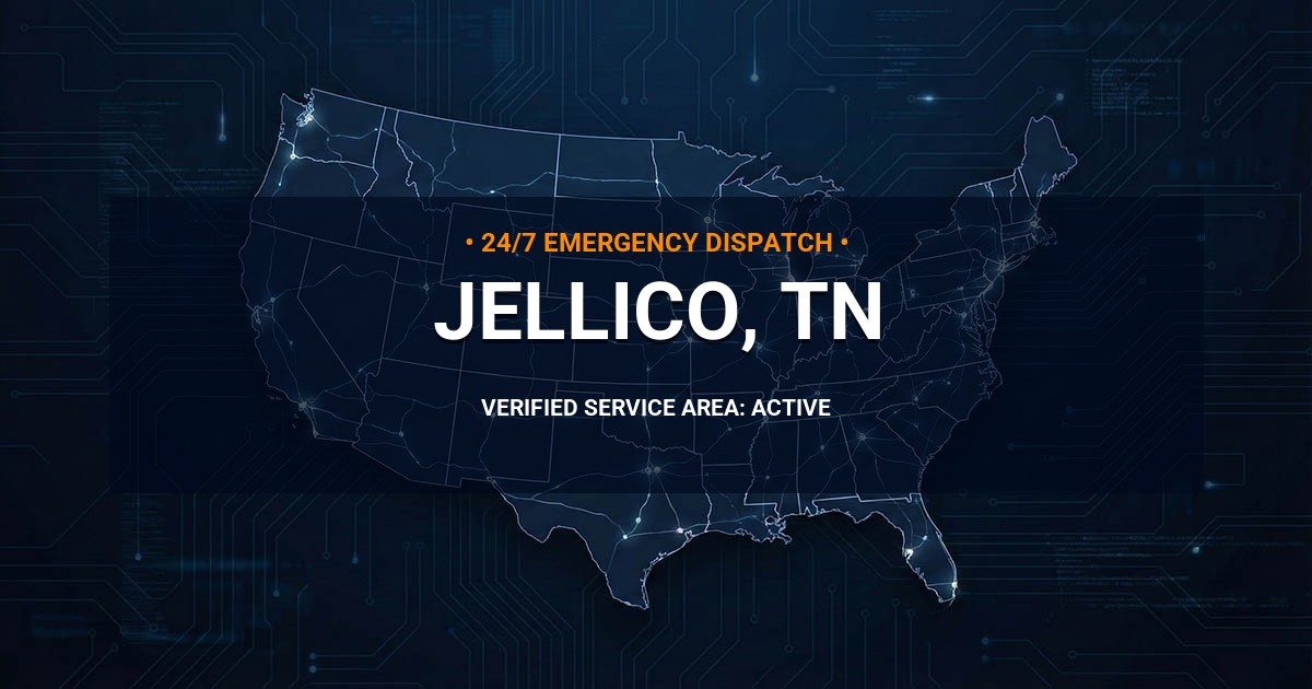 Emergency Plumbing Dispatch Map for Plumbing Services: Jellico, TN
