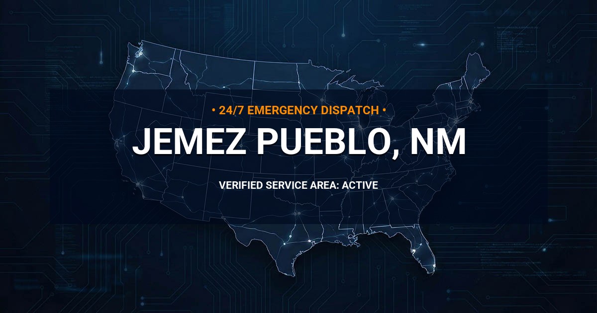 Emergency Plumbing Dispatch Map for Plumbing Services: Jemez Pueblo, NM