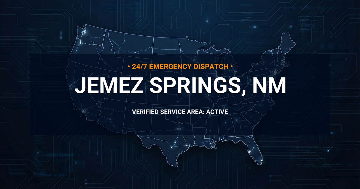 Emergency Plumbing Dispatch Map for Plumbing Services: Jemez Springs, NM