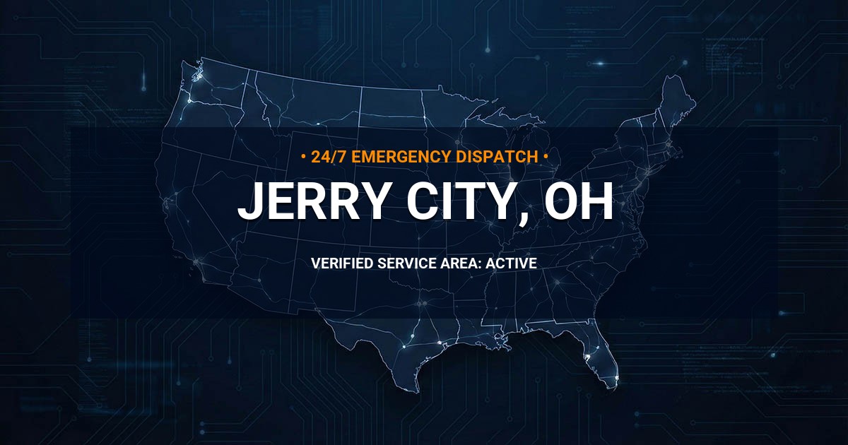 Emergency Plumbing Dispatch Map for Plumbing Services: Jerry City, OH