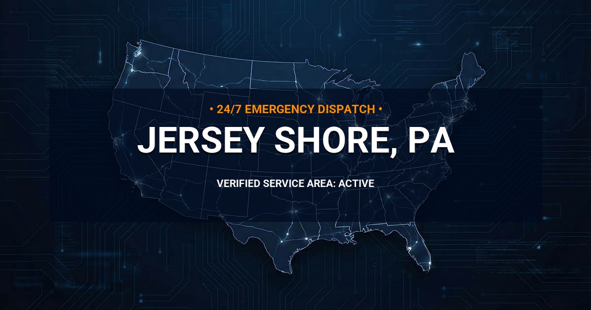 Emergency Plumbing Dispatch Map for Plumbing Services: Jersey Shore, PA