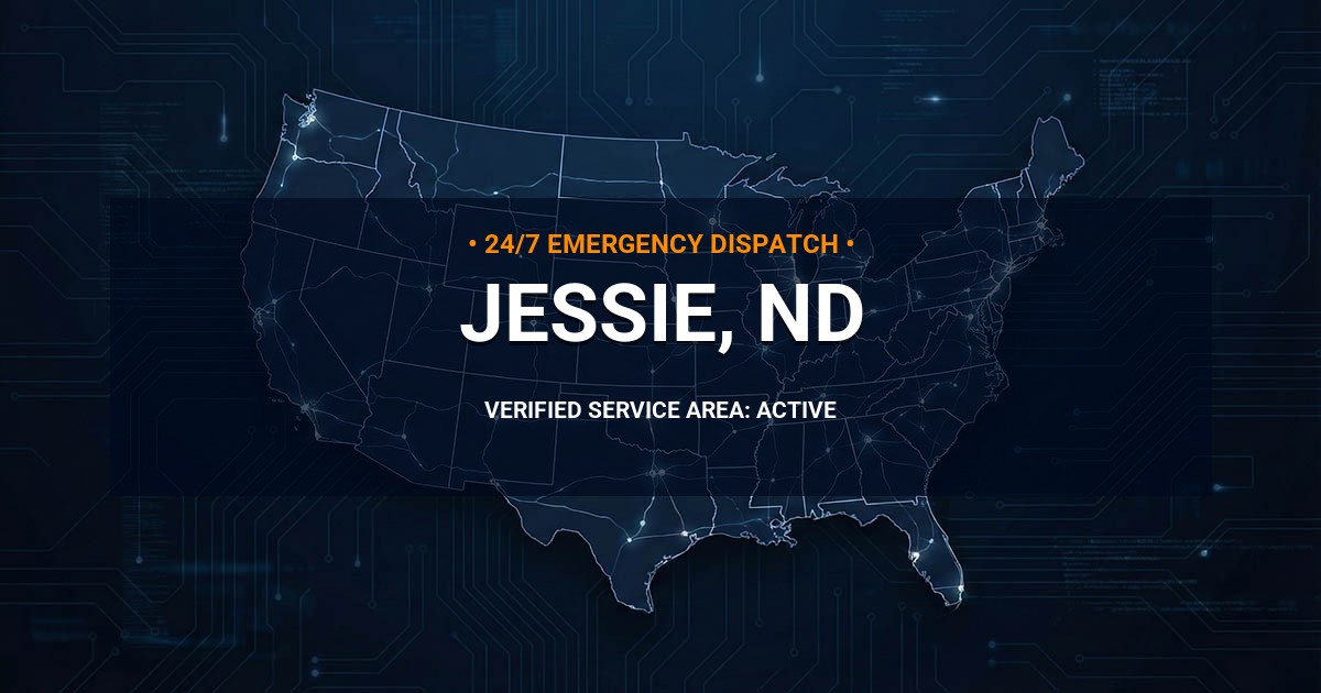 Emergency Plumbing Dispatch Map for Plumbing Services: Jessie, ND