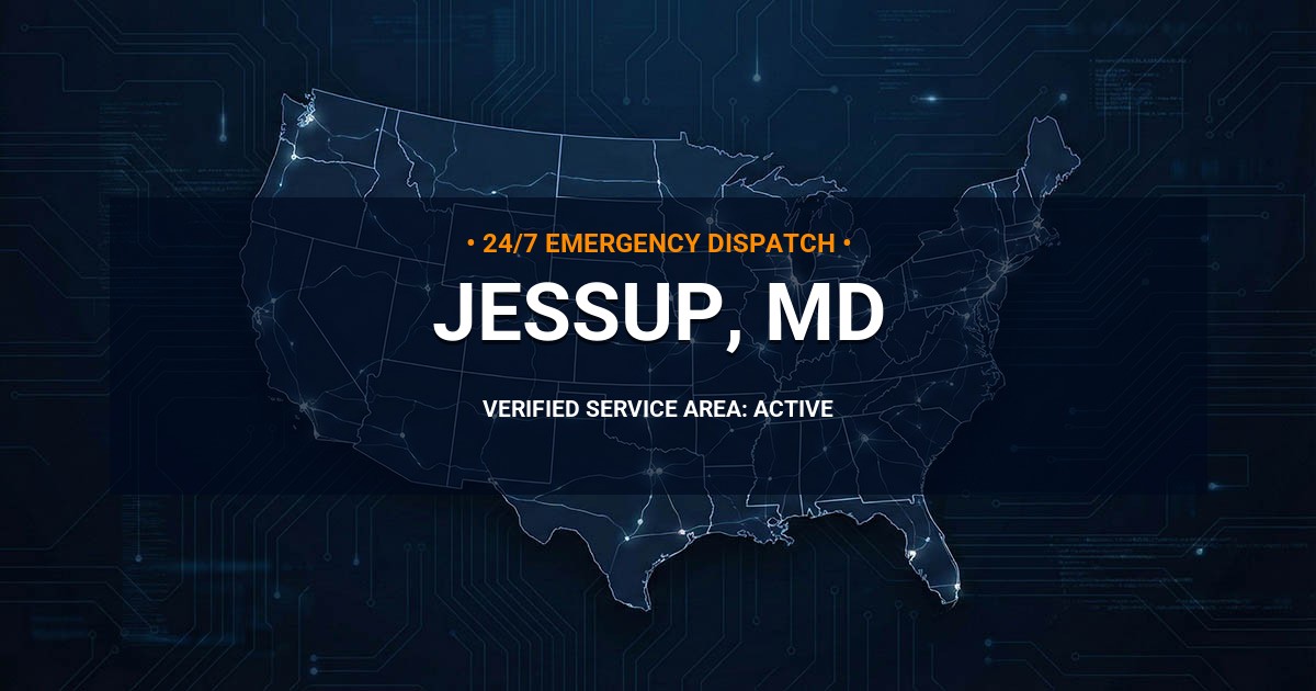 Emergency Plumbing Dispatch Map for Plumbing Services: Jessup, MD