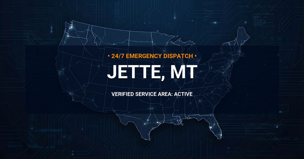 Emergency Plumbing Dispatch Map for Plumbing Services: Jette, MT