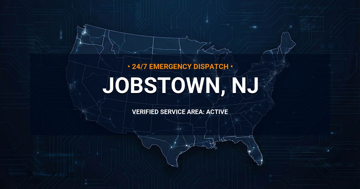 Emergency Plumbing Dispatch Map for Plumbing Services: Jobstown, NJ