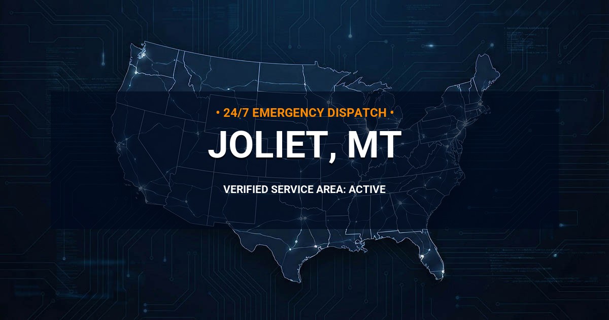 Emergency Plumbing Dispatch Map for Plumbing Services: Joliet, MT