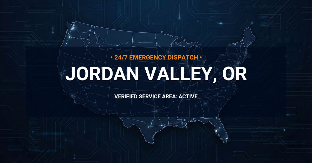 Emergency Plumbing Dispatch Map for Plumbing Services: Jordan Valley, OR