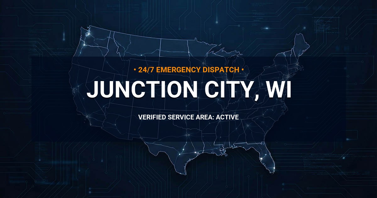 Emergency Plumbing Dispatch Map for Plumbing Services: Junction City, WI