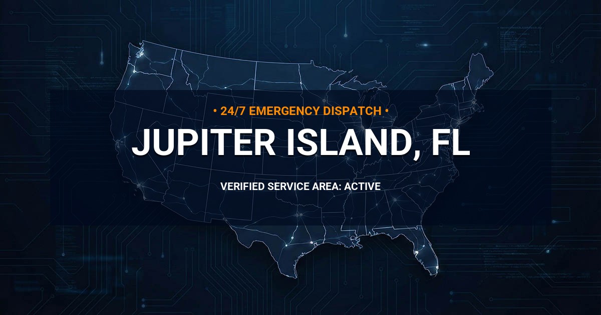 Emergency Plumbing Dispatch Map for Plumbing Services: Jupiter Island, FL
