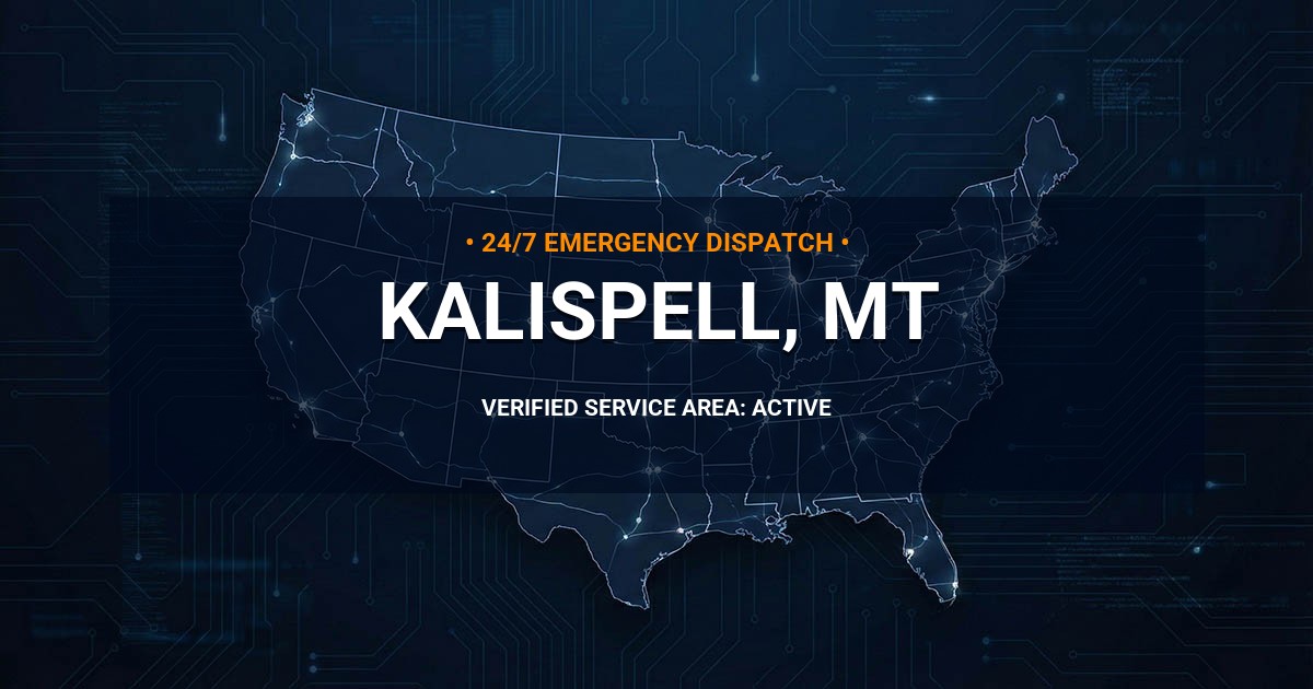 Emergency Plumbing Dispatch Map for Plumbing Services: Kalispell, MT