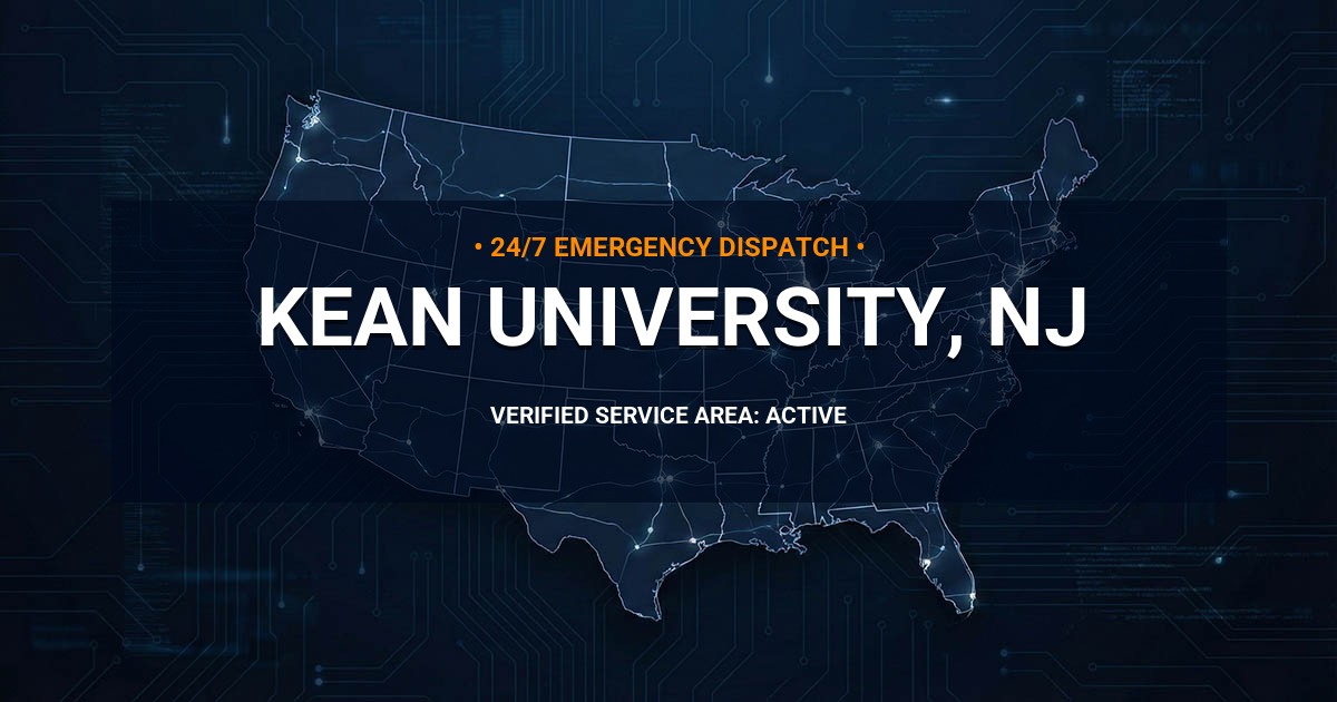 Emergency Plumbing Dispatch Map for Plumbing Services: Kean University, NJ