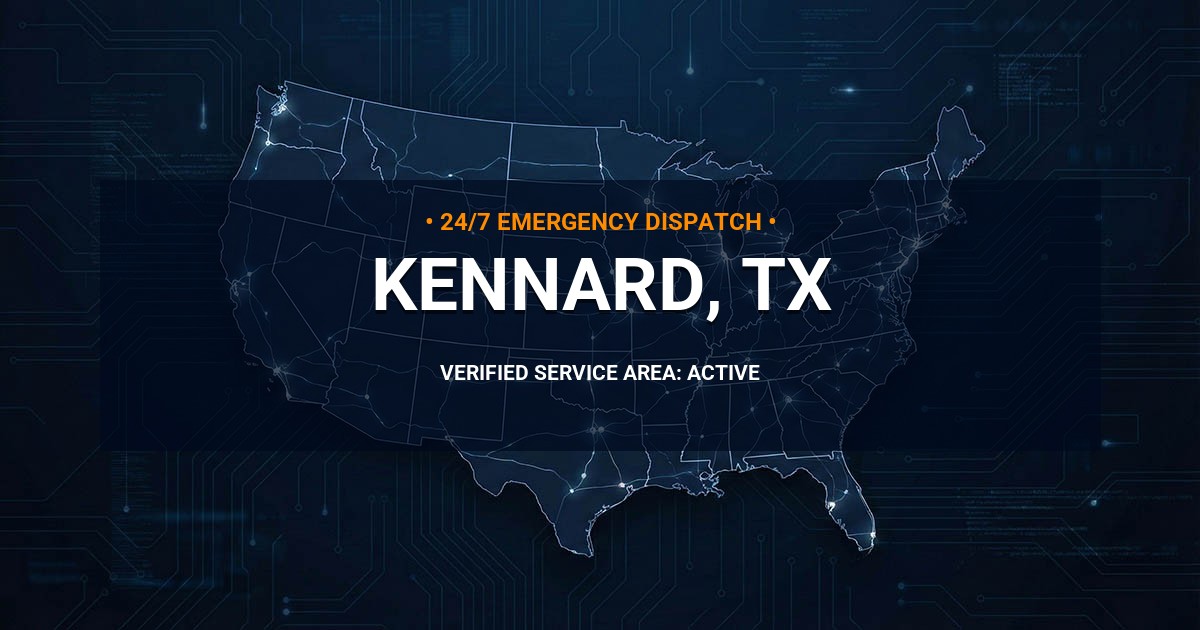Emergency Plumbing Dispatch Map for Plumbing Services: Kennard, TX