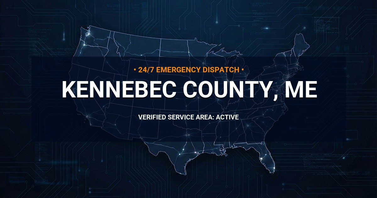 Emergency Plumbing Dispatch Map for Kennebec County Plumbing Logistics