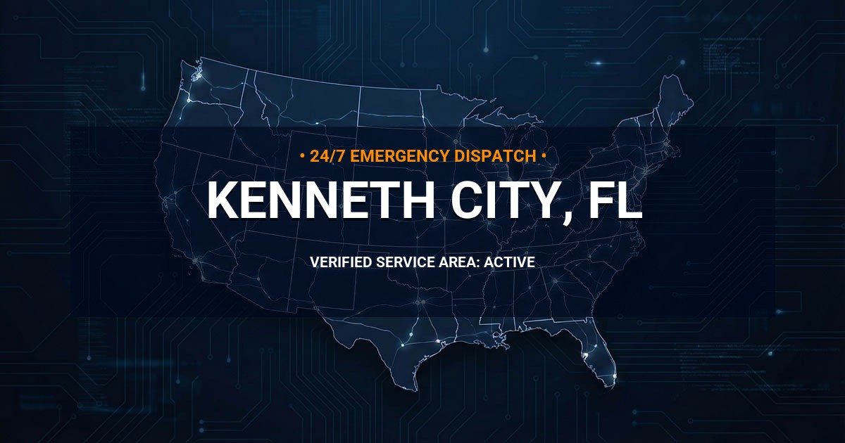 Emergency Plumbing Dispatch Map for Plumbing Services: Kenneth City, FL