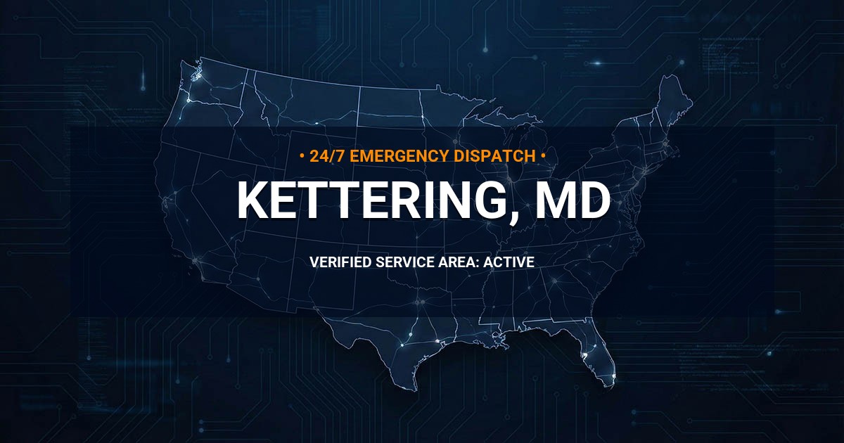 Emergency Plumbing Dispatch Map for Plumbing Services: Kettering, MD