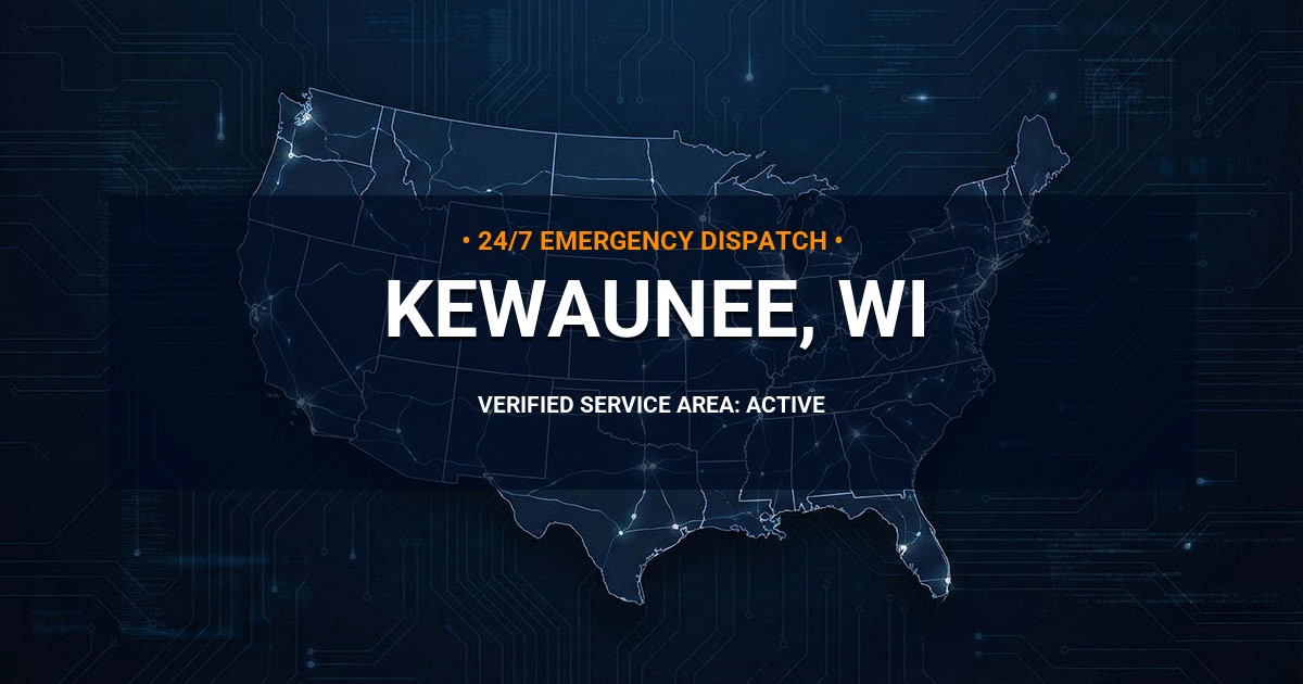 Emergency Plumbing Dispatch Map for Plumbing Services: Kewaunee, WI