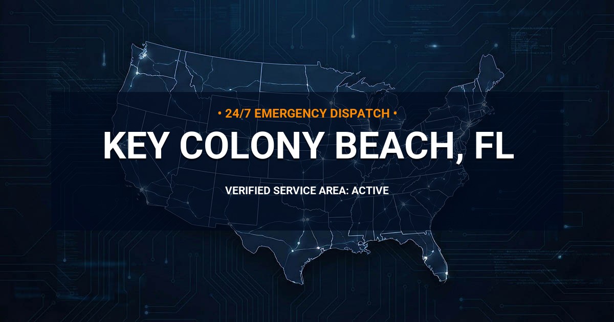 Emergency Plumbing Dispatch Map for Plumbing Services: Key Colony Beach, FL