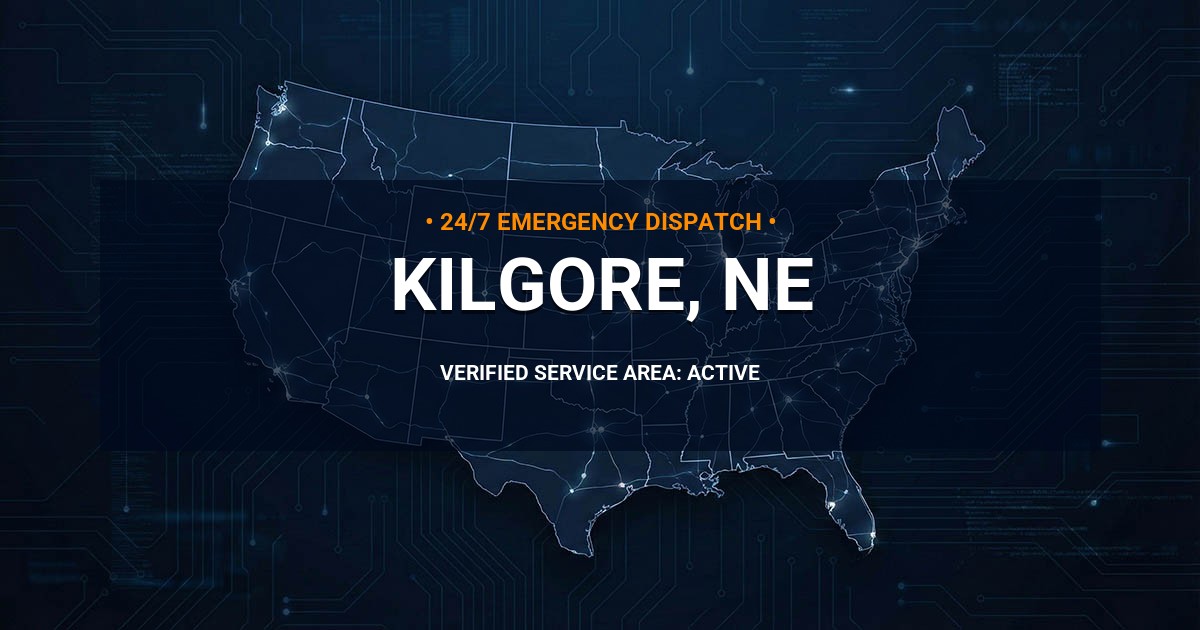 Emergency Plumbing Dispatch Map for Plumbing Services: Kilgore, NE