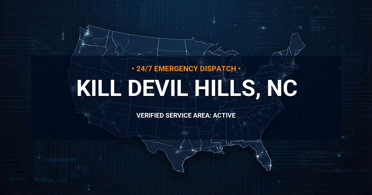Emergency Plumbing Dispatch Map for Plumbing Services: Kill Devil Hills, NC