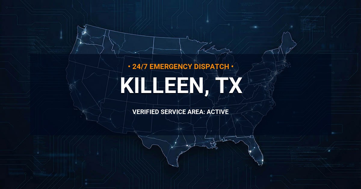 Emergency Plumbing Dispatch Map for Plumbing Services: Killeen, TX