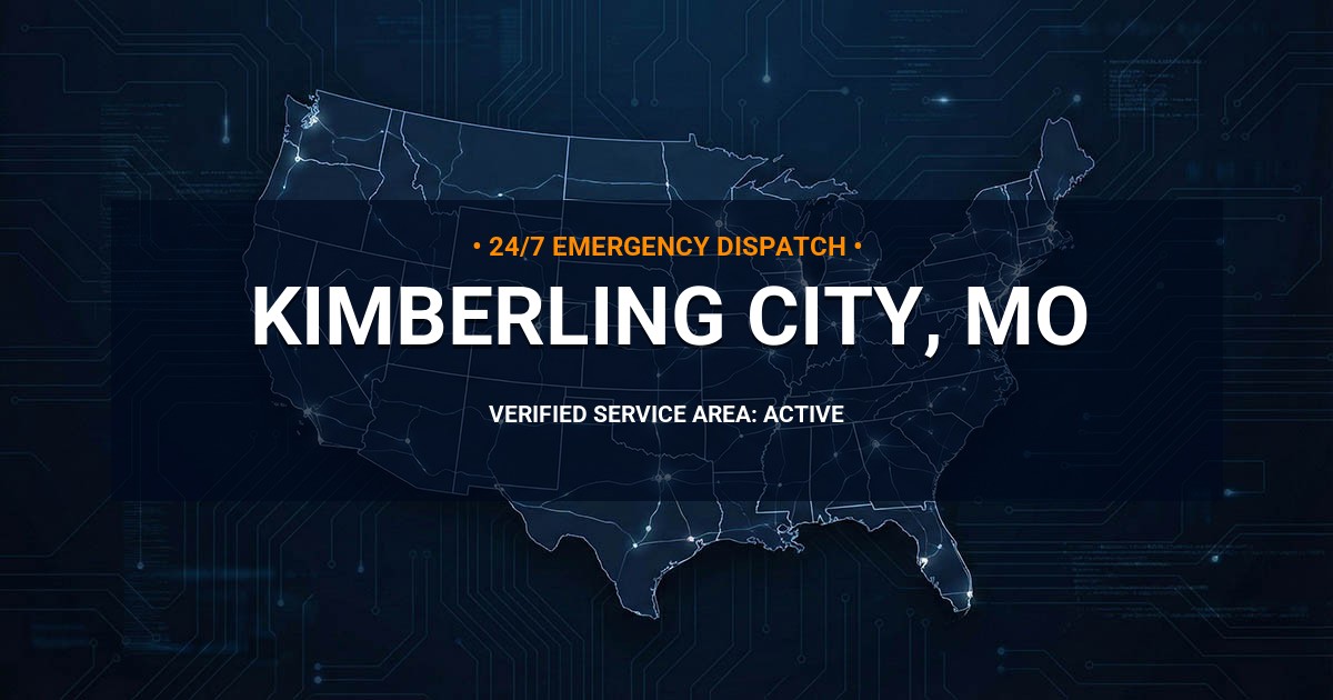 Emergency Plumbing Dispatch Map for Plumbing Services: Kimberling City, MO