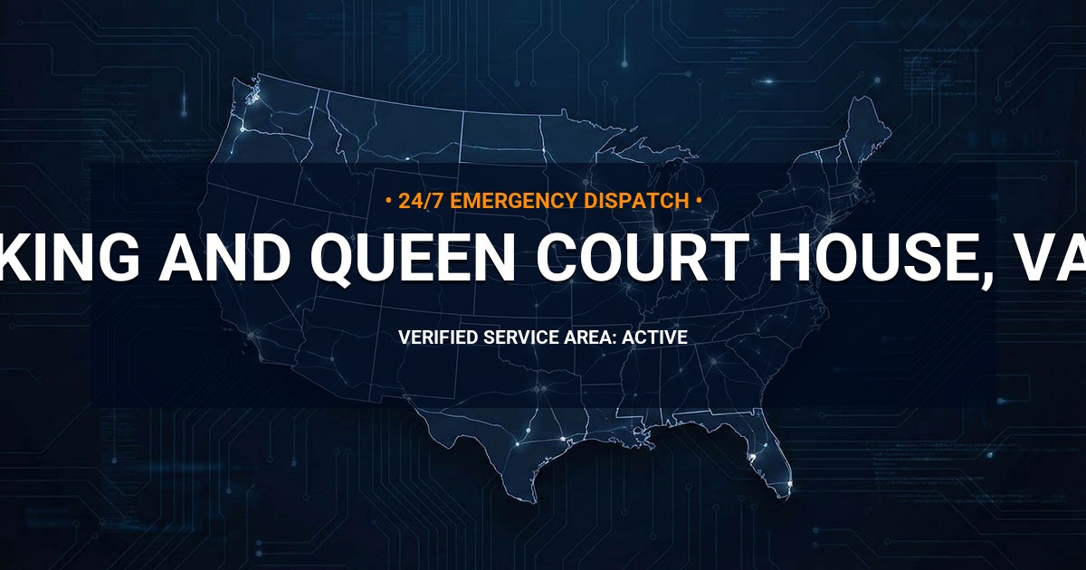 Emergency Plumbing Dispatch Map for Plumbing Services: King and Queen Court House, VA