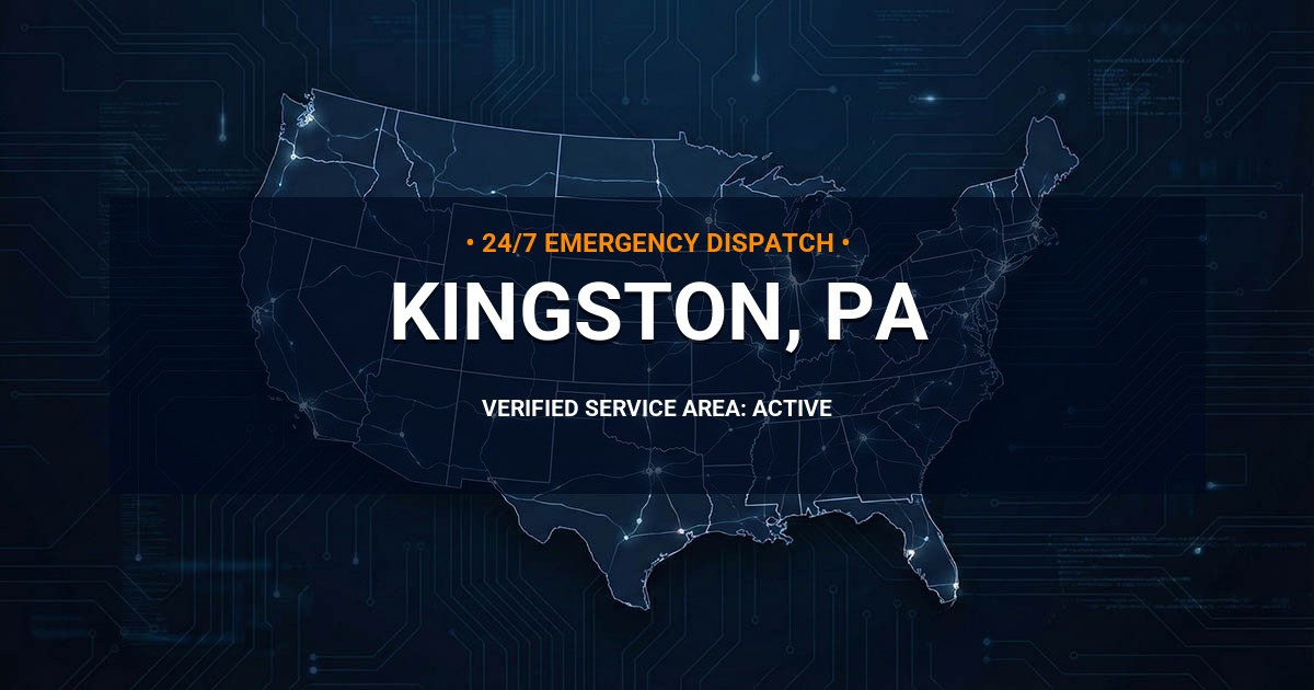 Emergency Plumbing Dispatch Map for Plumbing Services: Kingston, PA