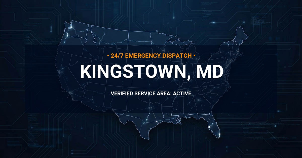 Emergency Plumbing Dispatch Map for Plumbing Services: Kingstown, MD
