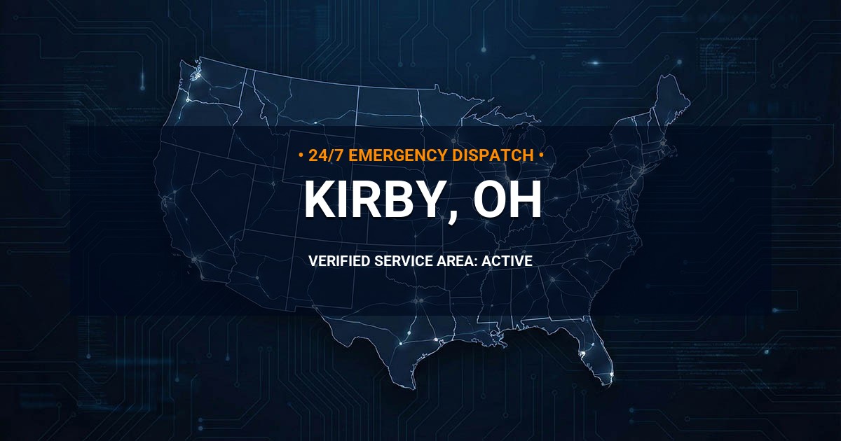 Emergency Plumbing Dispatch Map for Plumbing Services: Kirby, OH