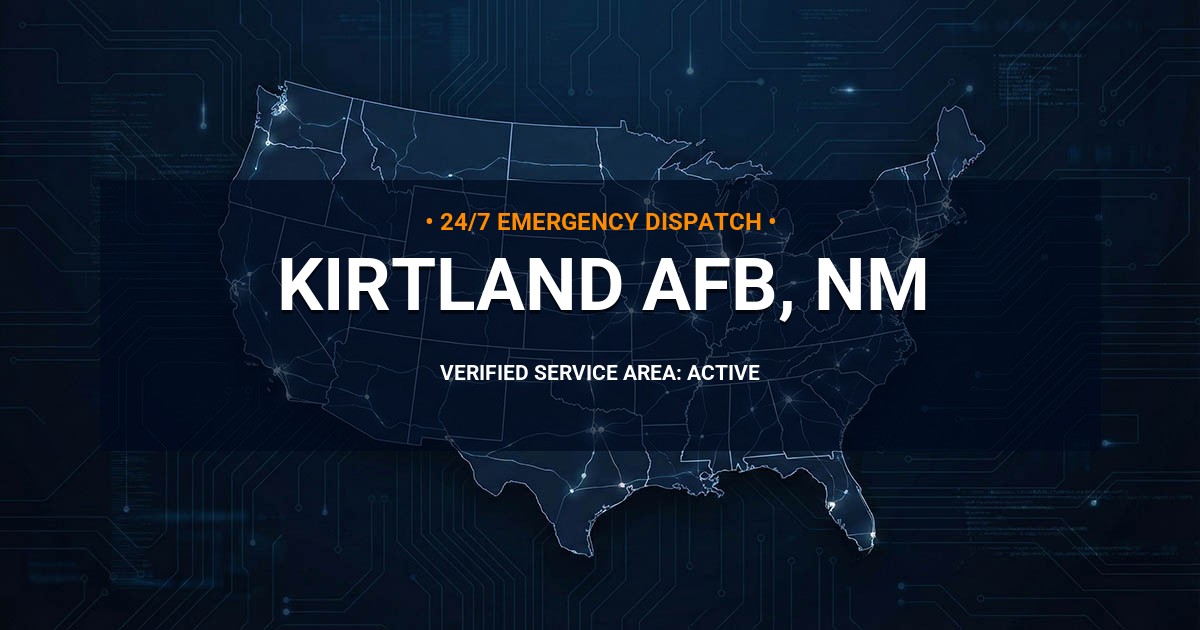 Emergency Plumbing Dispatch Map for Plumbing Services: Kirtland AFB, NM