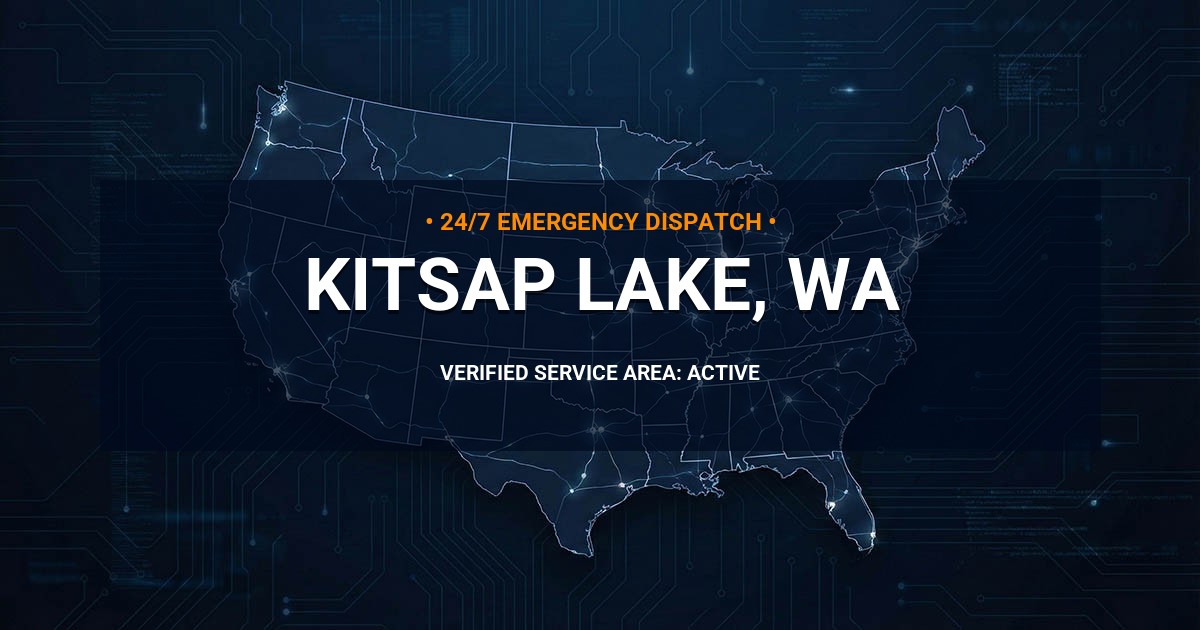 Emergency Plumbing Dispatch Map for Plumbing Services: Kitsap Lake, WA