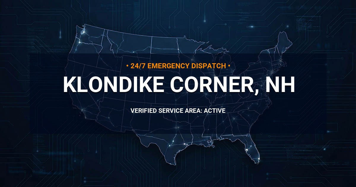 Emergency Plumbing Dispatch Map for Plumbing Services: Klondike Corner, NH