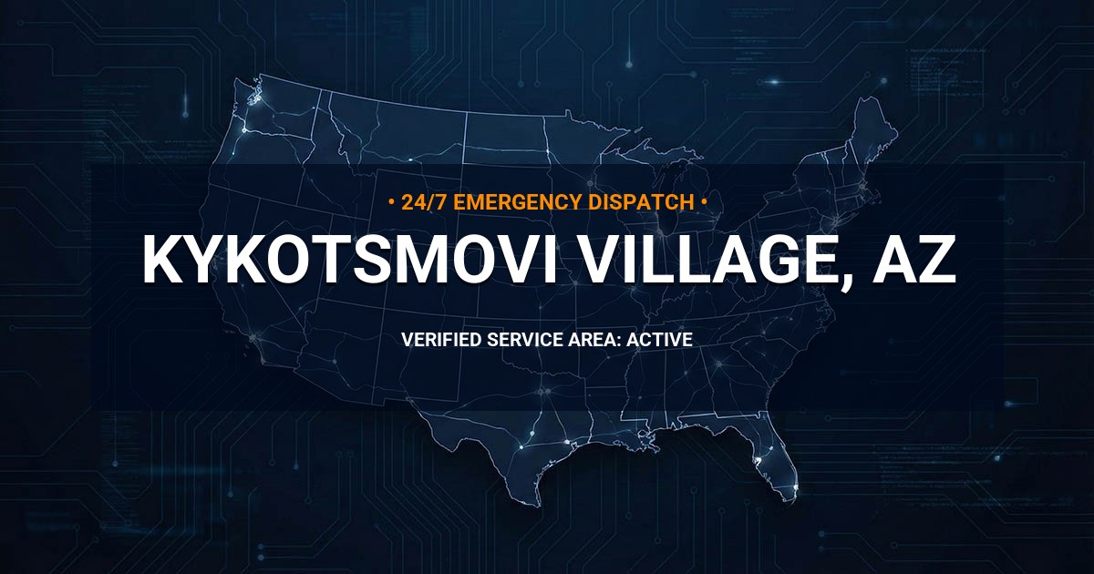 Emergency Plumbing Dispatch Map for Plumbing Services: Kykotsmovi Village, AZ