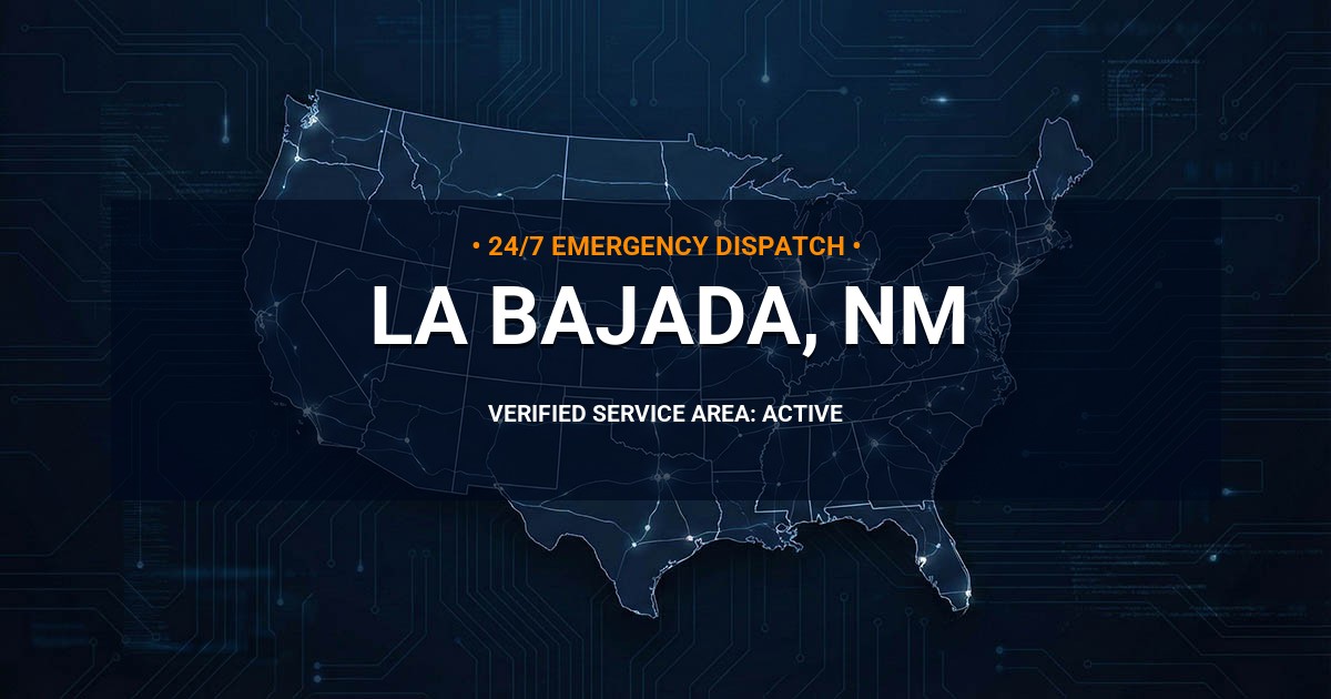 Emergency Plumbing Dispatch Map for Plumbing Services: La Bajada, NM