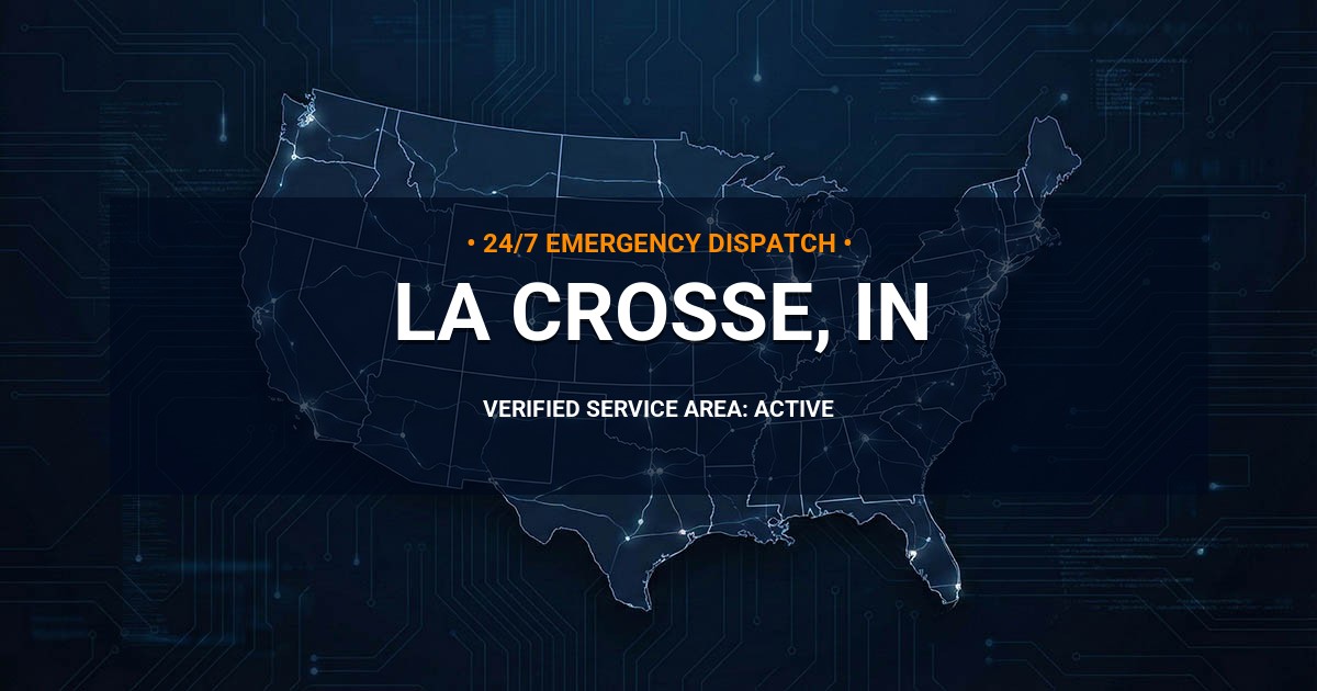 Emergency Plumbing Dispatch Map for Plumbing Services: La Crosse, IN
