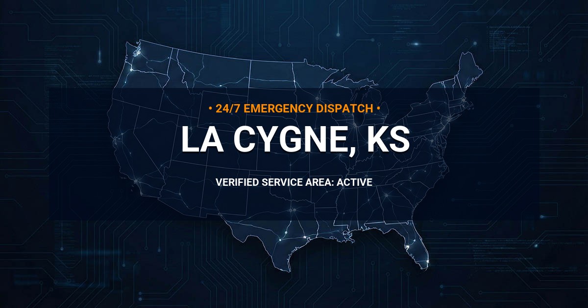 Emergency Plumbing Dispatch Map for Plumbing Services: La Cygne, KS