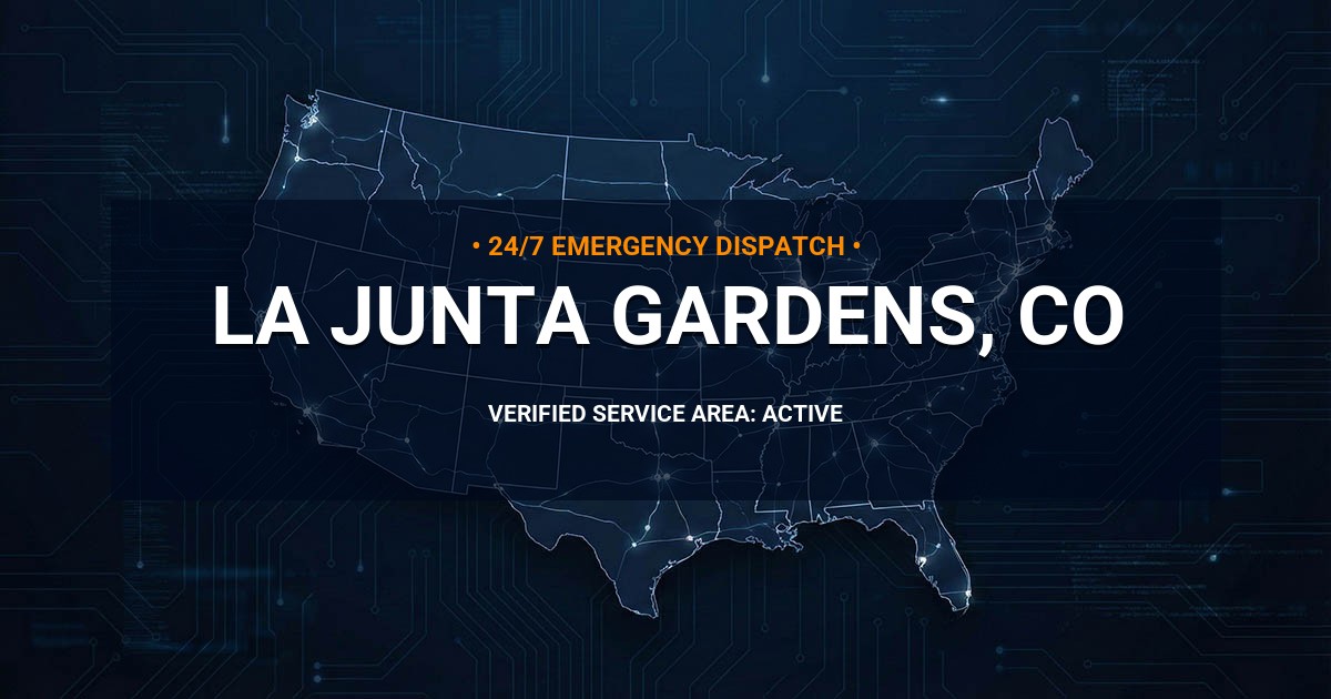 Emergency Plumbing Dispatch Map for Plumbing Services: La Junta Gardens, CO