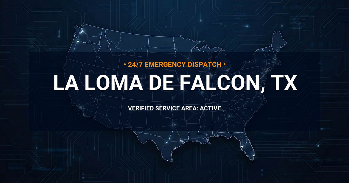 Emergency Plumbing Dispatch Map for Plumbing Services: La Loma de Falcon, TX