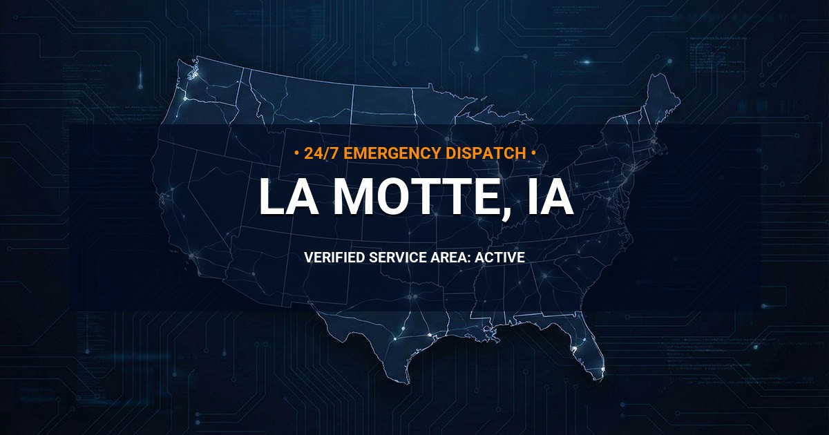 Emergency Plumbing Dispatch Map for Plumbing Services: La Motte, IA