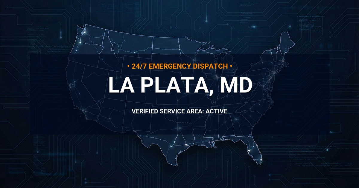 Emergency Plumbing Dispatch Map for Plumbing Services: La Plata, MD