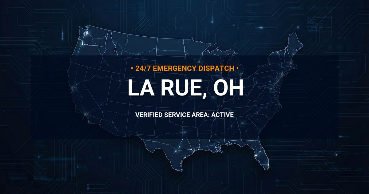 Emergency Plumbing Dispatch Map for Plumbing Services: La Rue, OH