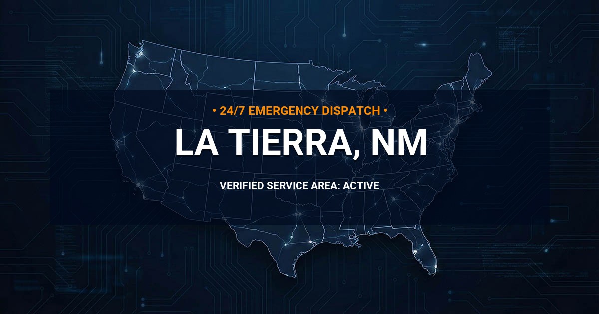 Emergency Plumbing Dispatch Map for Plumbing Services: La Tierra, NM