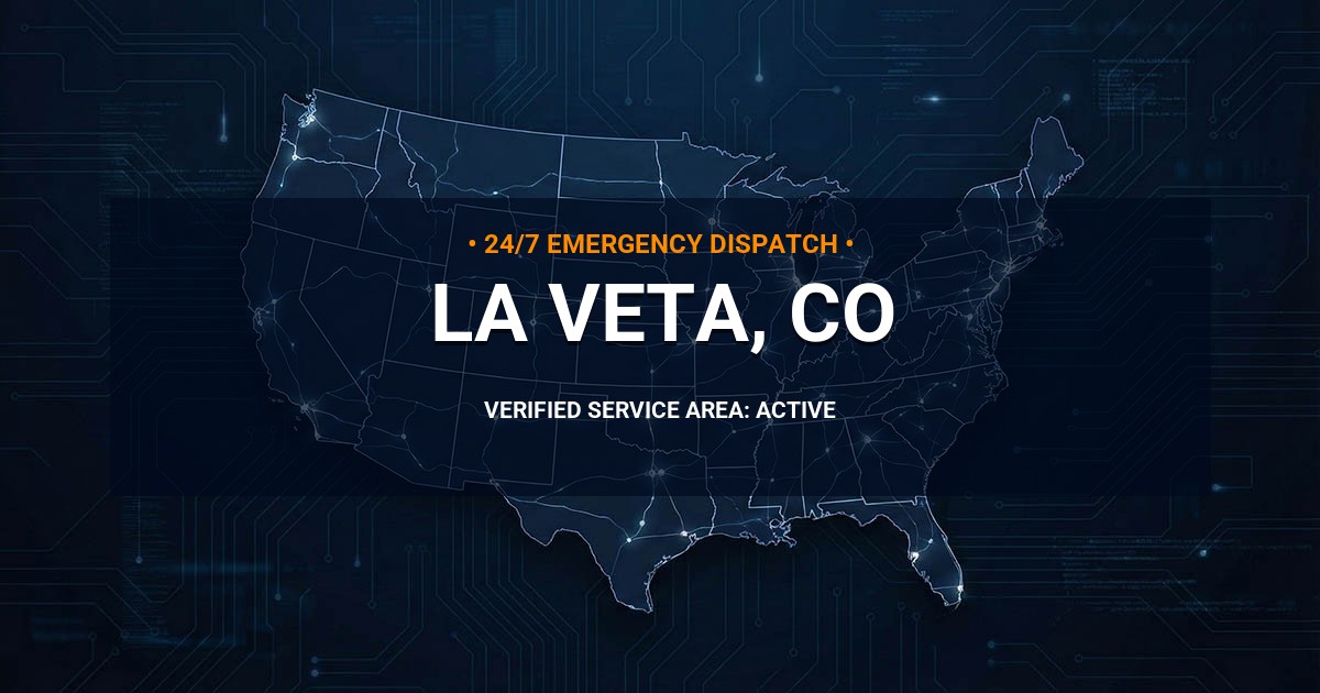 Emergency Plumbing Dispatch Map for Plumbing Services: La Veta, CO