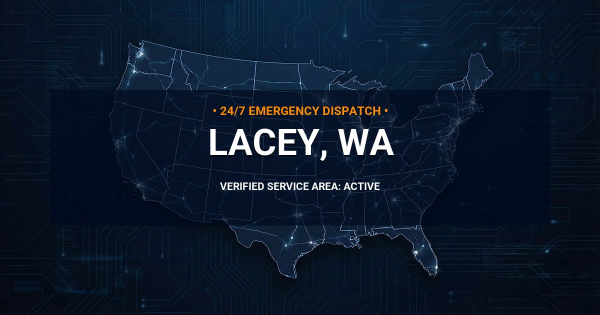 Emergency Plumbing Dispatch Map for Plumbing Services: Lacey, WA