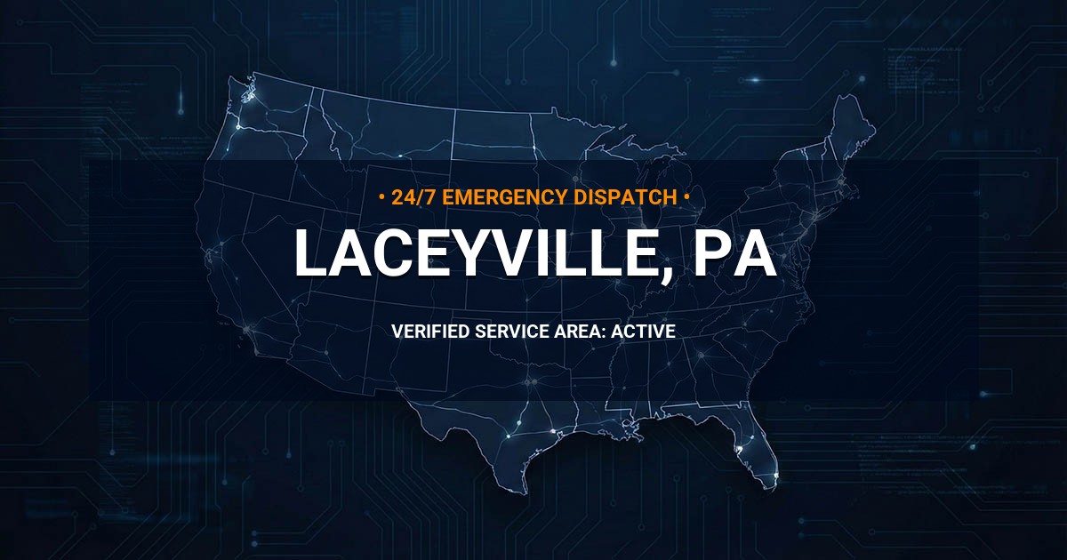 Emergency Plumbing Dispatch Map for Plumbing Services: Laceyville, PA
