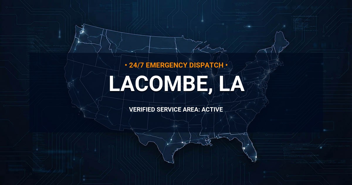 Emergency Plumbing Dispatch Map for Plumbing Services: Lacombe, LA