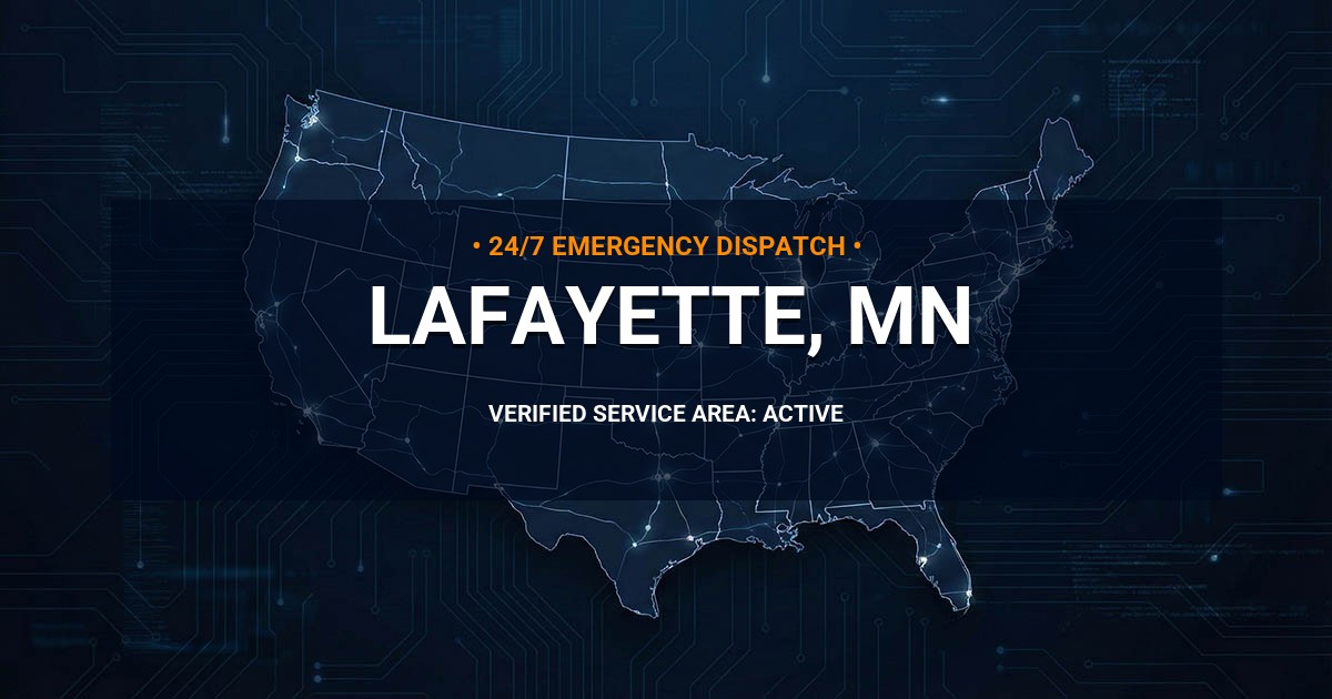 Emergency Plumbing Dispatch Map for Plumbing Services: Lafayette, MN