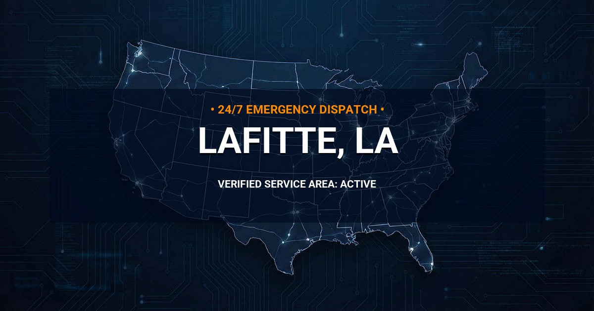 Emergency Plumbing Dispatch Map for Plumbing Services: Lafitte, LA