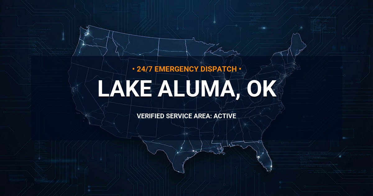 Emergency Plumbing Dispatch Map for Plumbing Services: Lake Aluma, OK